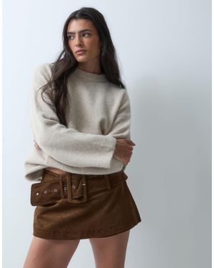 Neon Rose Cord-skort mit gürtel - Grau