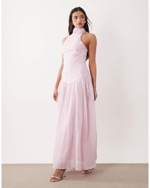 Bardot Amorette Ramie Maxi Skirt - Pink