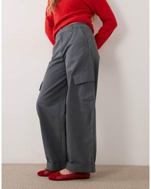 ASOS Rolled Hem Cargo Trouser With Pocket Detail - Grey