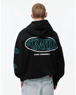 Pull&Bear Stwd community - sweat à capuche - Noir
