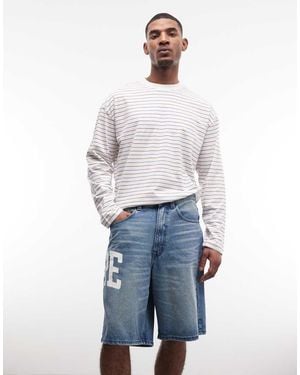 Aape By A Bathing Ape Aape By A Bathing Ape Loose Fit Denim Jorts - Blue