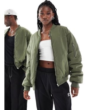 Collusion Unisex Nylon Bomber Jacket - Green