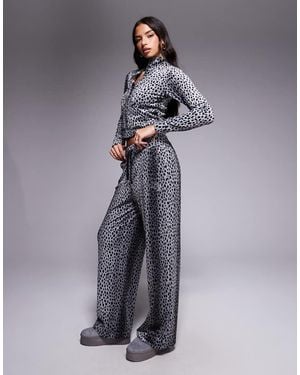Juicy Couture X Asos Exclusive Co-ord Track Trousers Tonal Cheetah Black - Grey