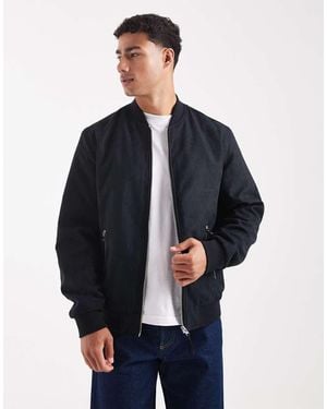 Jack & Jones Faux Suede Bomber - Blue