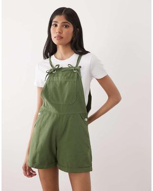 Miss Selfridge Dungaree Playsuit - Green