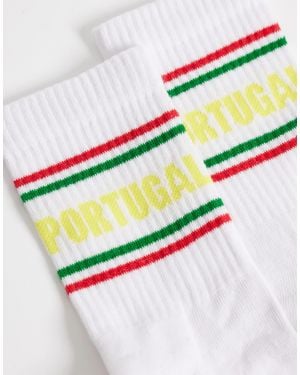 ASOS Socks With Portugal Graphic - White