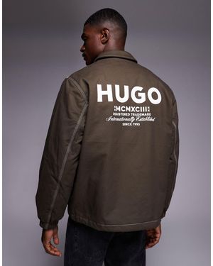 HUGO Hugo Biyo Label Logo Back Print Jacket - Gray