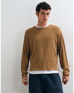 ASOS Oversized Knitted Crew Neck - Brown