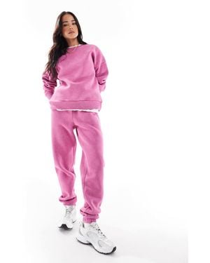 Miss Selfridge Cuffed Acid Wash sweatpants - Pink