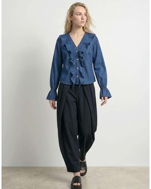 HYPEDROP – langärmliges denim-oberteil - Blau