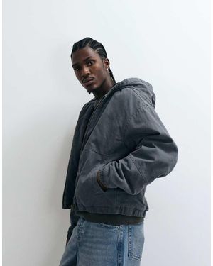 Cotton On Cropped Hooded Bomber - Grey