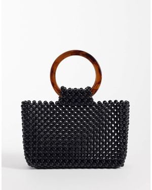 ASOS Beaded Resin Handle Clutch Bag - Black