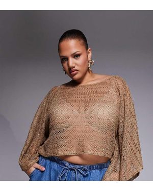 South Beach Crochet Poncho - Brown