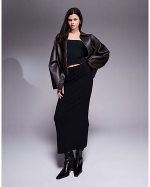 River Island Clean Neoprene Maxi Skirt - Blue