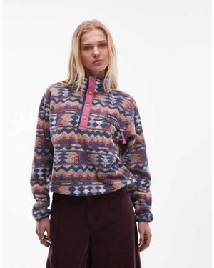 Columbia Helvetia Ii Printed Cropped Half Snap Fleece - Red