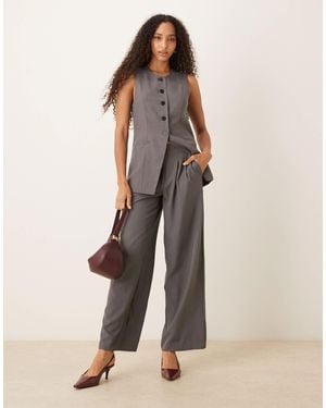 Jdy High Waist Pleated Wide Leg Trouser Co-Ord - Natural