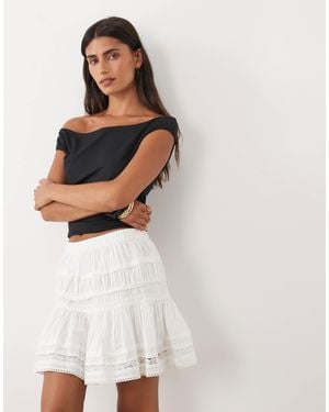 ASOS Lace Insert Mini Skirt - White