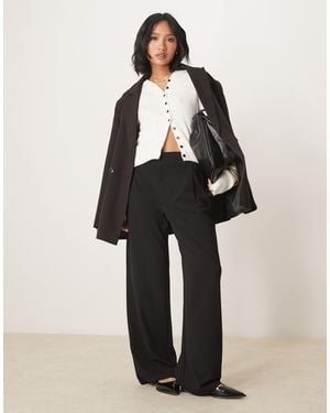 JDY Petite Wide Leg Tailored Pants - Black