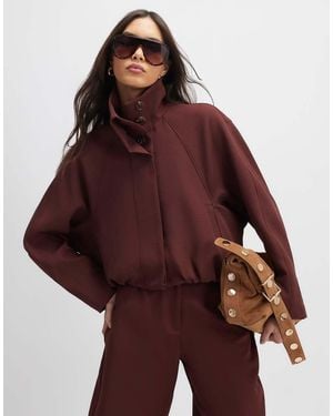 River Island Tailored Funnel Neck Bomber Jacket - Purple