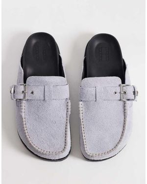 Tommy Hilfiger Real Suede Mule Flats - Grey