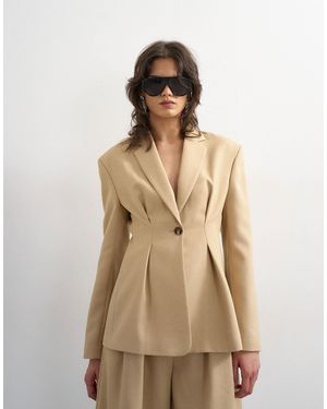 TOPSHOP – stark taillierter blazer - Natur