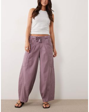 ASOS Volume Laundered Utility Pants - Purple