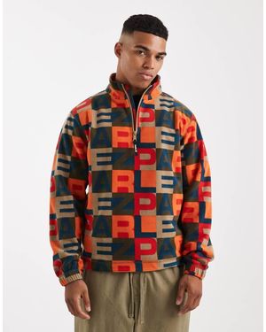 Parlez Monogram Logo Zip Through Fleece - Red