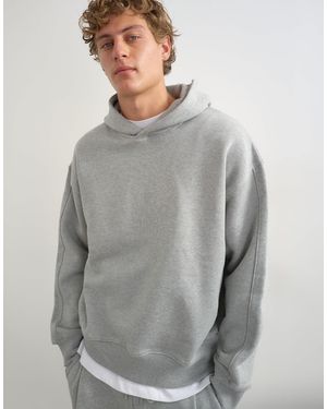 TOPMAN Hoodie ample épais chiné - Gris
