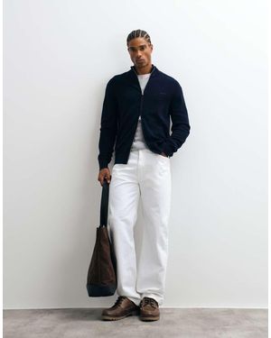 GANT Herringbone Zip Cardigan - Blue