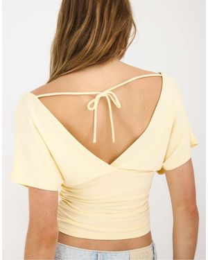 Stradivarius V-neck T-shirt With Sash - Natural
