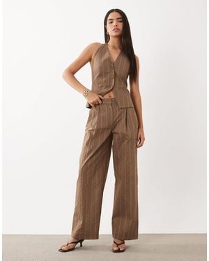 Mango Martin Cotton Rich Tailored Trouser Co-ord - Natural