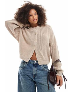 ASOS Cárdigan Color Crema Con Mangas Murciélago De Punto De -Blanco - Azul