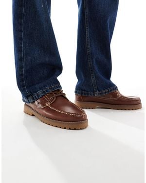 Jack & Jones Leather Boat Shoe - Blue