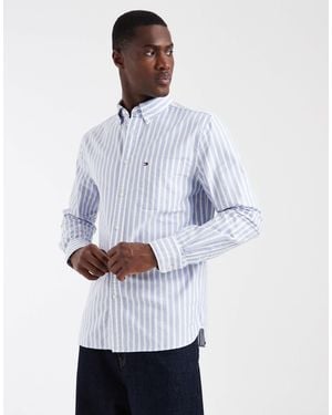 Tommy Hilfiger Stripe Regular Fit Oxford Shirt - White