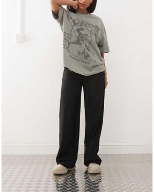 Princess Polly Pantaloni Sartoriali Con Fondo Ampio Neri - Grigio