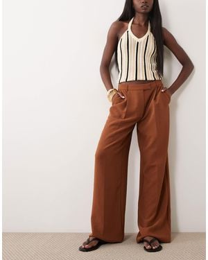 ASOS Tailored Low Rise Fluid Mensy Pants - Brown