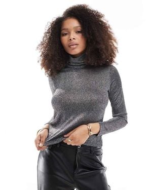 Vero Moda Gelaagde Top Van Jersey Met Col En Glitter - Grijs
