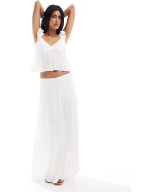 Hollister Tiered Maxi Skirt - White