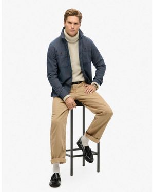 Superdry – jeans-hemdjacke - Blau