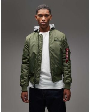 Alpha Industries Ma-1 Heritage Bomber Jacket With Hood - Green