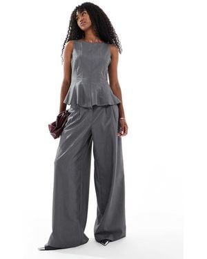 Vero Moda Tailored Wide Leg Trousers - Grey
