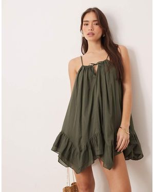Iisla & Bird Hanky Hem Mini Dress - Green