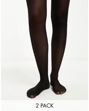 Pieces Set Van 2 20 Denier Panty's - Zwart