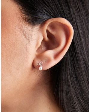 Kingsley Ryan Drop Bow Stud Earrings - Black