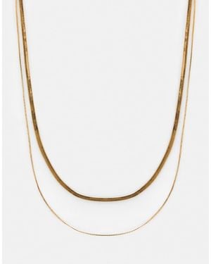 Pull&Bear 2-Pack Of Basic Chains - White
