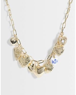 ONLY Collier à breloques cœurs - dé - Métallisé