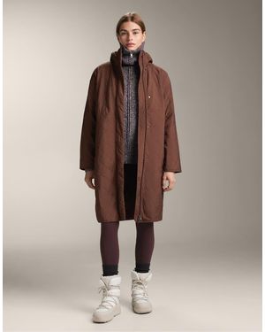 Oysho Long Waterrepellent Fellex® Aerogel Padded Jacket - Brown