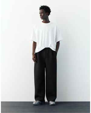 Pull&Bear Balloon Fit Tracksuit Bottoms - White