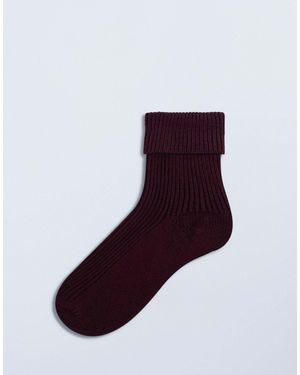 TOPSHOP Tot Ribbed Cosy Boot Socks - Purple