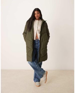 Jdy Abrigo Acolchado Largo Oscuro Impermeable De - Neutro